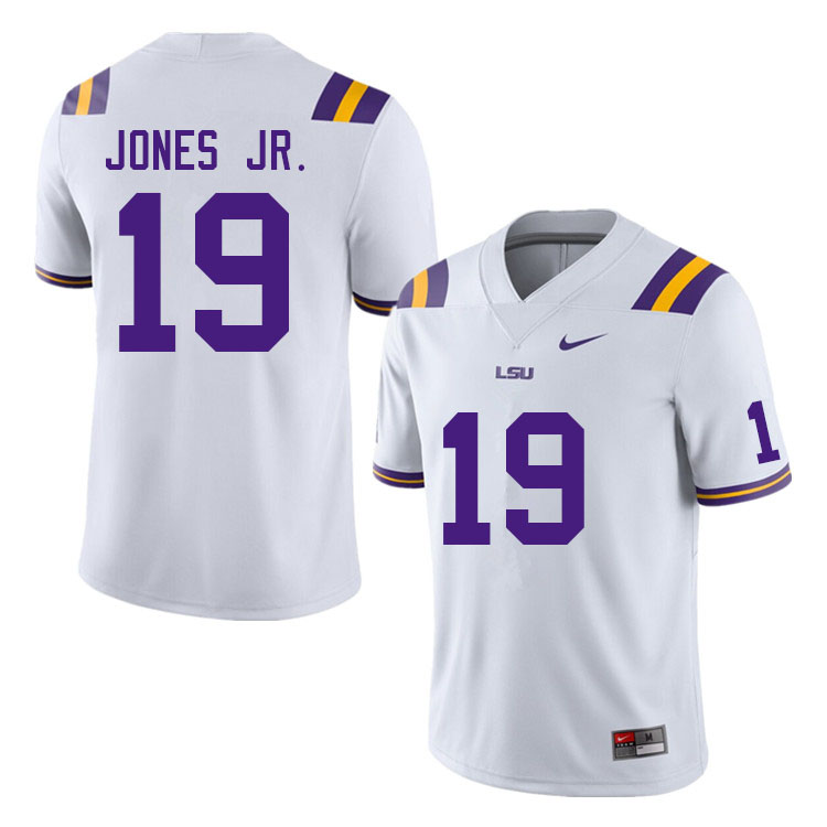 LSU Tigers Mike Jones Jr. #19 White Men's Stitched Authentic NCAA 2021 College Nike Football Jersey XZS3175NF